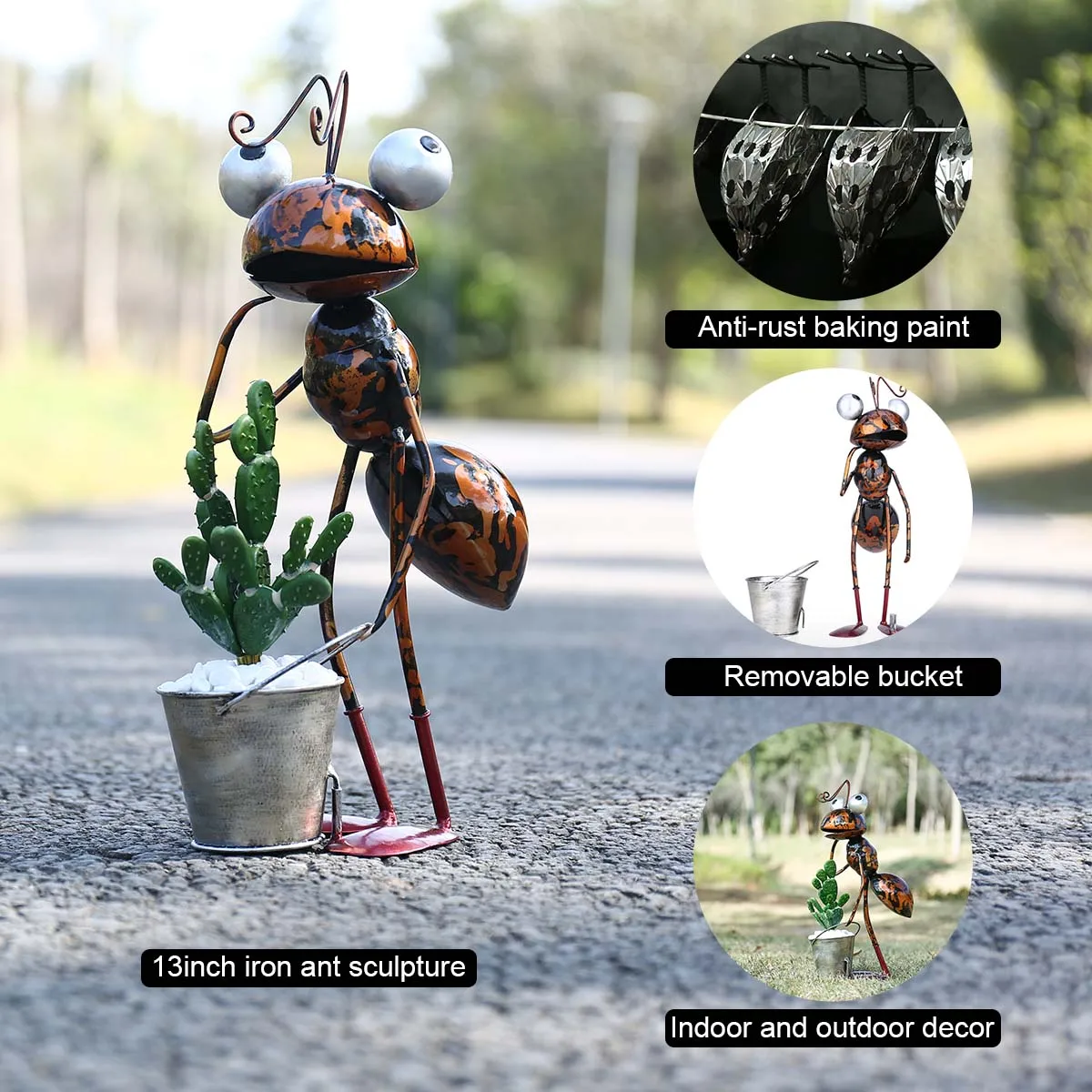 Ants Sculpture Cartoon Ants Garden Desktop Decoration for Succulent Flower Pots desk decor  flower pot garden decortion