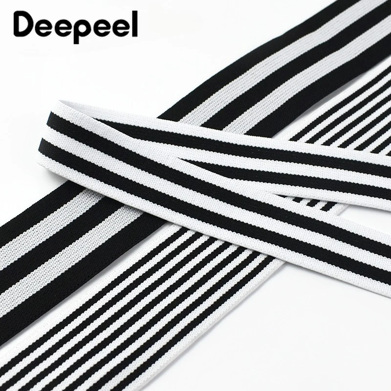 

2/5/10M 25-50mm Stripe Nylon Elastic Bands Jeans Pants Waistband Rubber Band Garment Belt Decor Stretch Tape Sewing Accessories