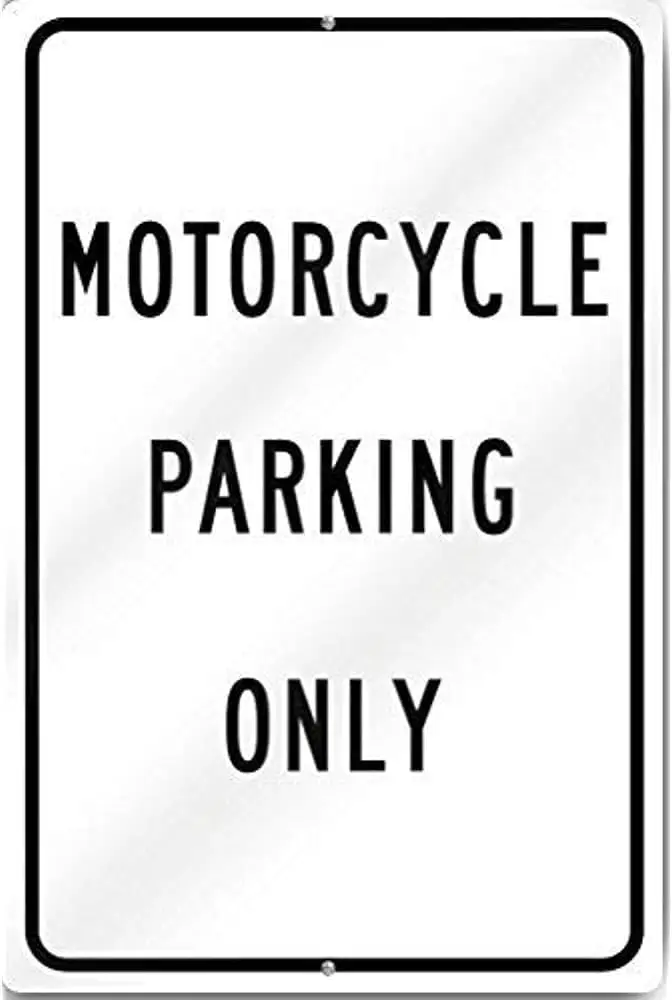 Motorcycle Parking Only Ready to Hang Sign Warning Tin Sign 8x12 inches, TinSignEUa31566 1pc sign