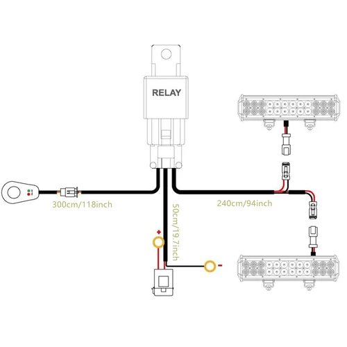 Imagen 2 del producto Kit de arnés de cableado DT de 2 núcleos, barras de luz LED, luces de conducción, arnés de cables LED todoterreno para camión, UTV, ATV