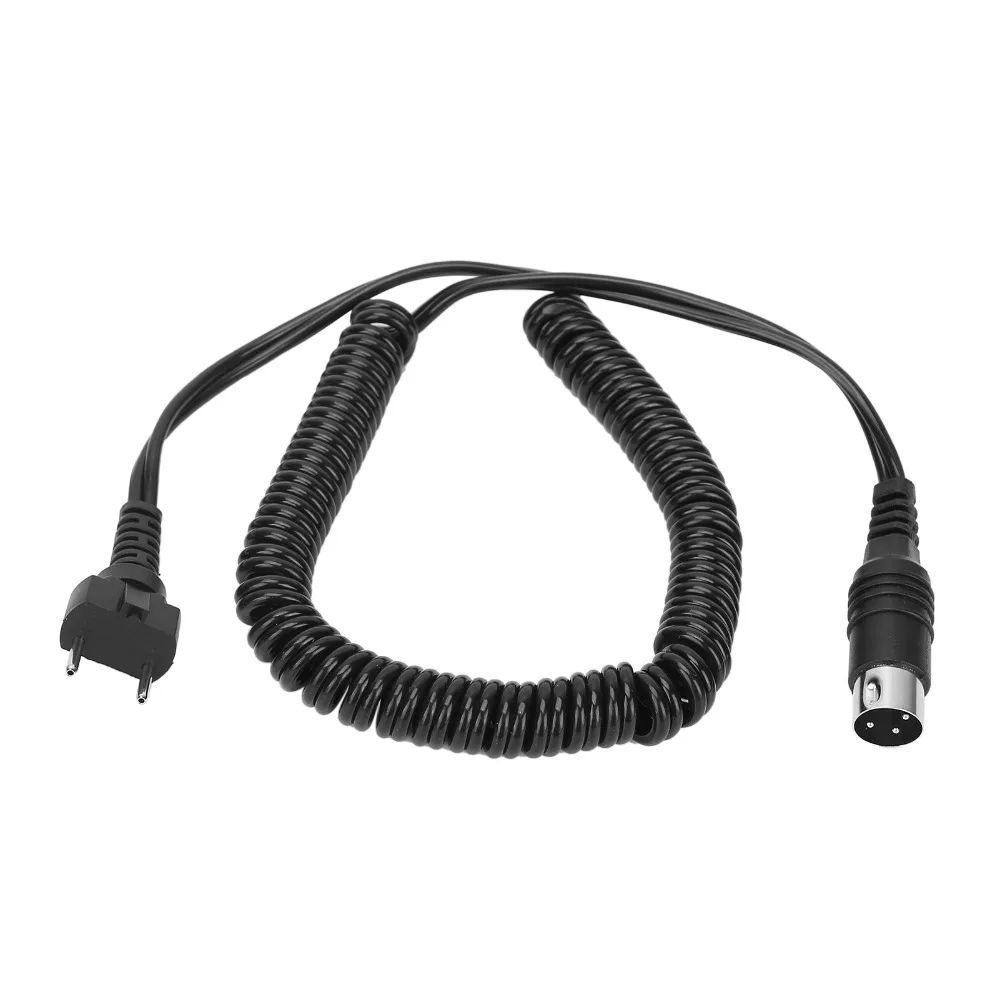 3-Plug Nail Drill Handpiece Cord Black Color Easy Installation Disassembly Handpiece Cord Power Cable Replacement Accessory
