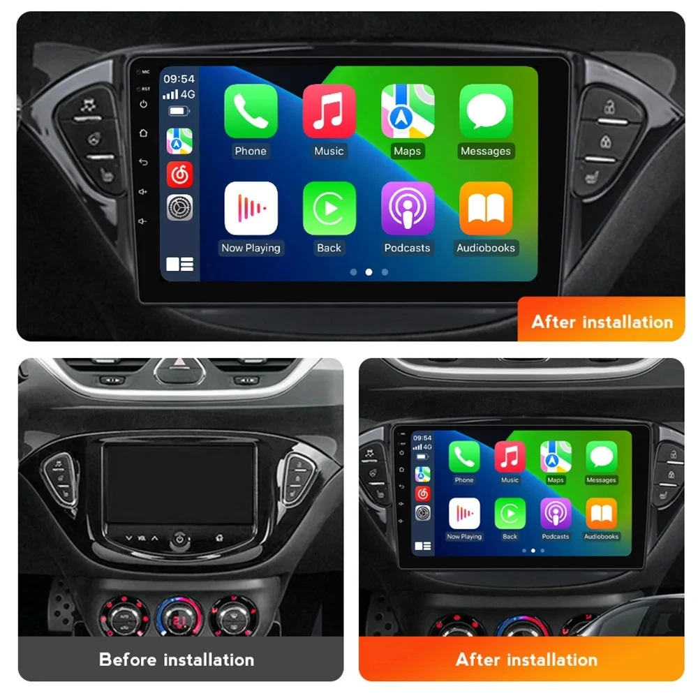 For Opel Corsa E 2014 2015 - 2019 Carplay 2 Din Android 16 Car Radio Audio Multimedia GPS Navigation Auto Stereo Monitor BT WIFI