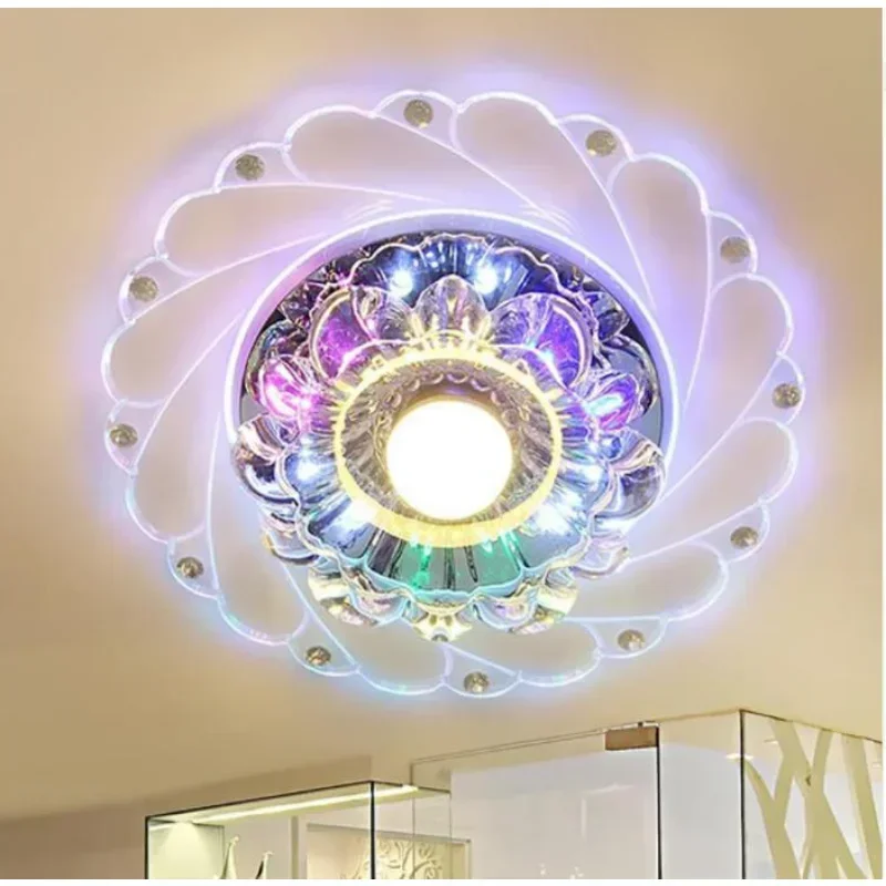 Modern Luminarias Rotunda For Living Room Aisle Corridor Kitchen LED Crystal Circular Mini Ceiling Light