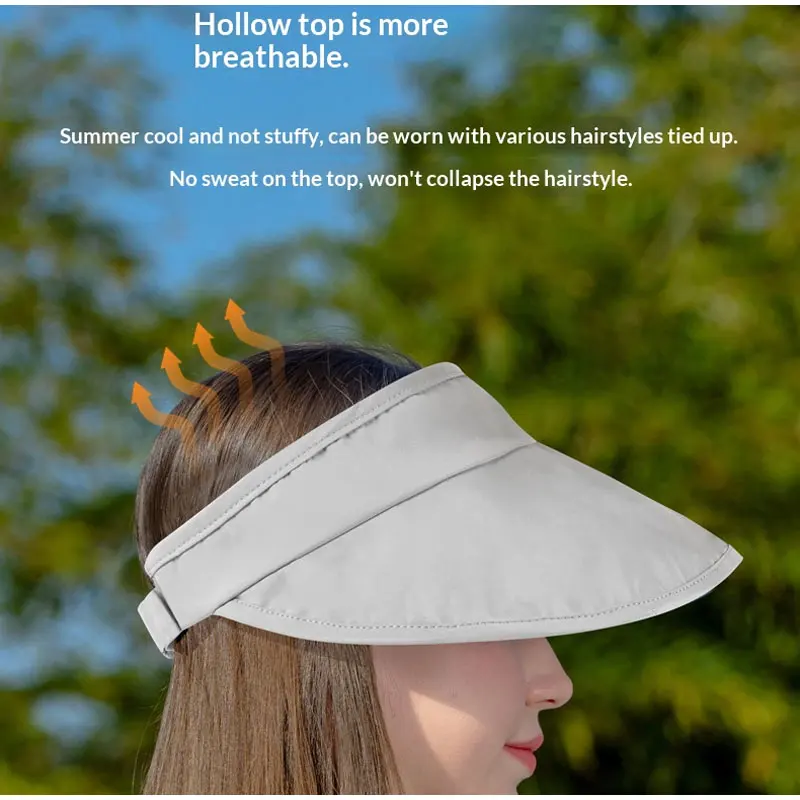 Summer Breathable Sun Hat, Women/Men Foldable Quick Drying Empty Top Hat, New UV Resistant Travel Hat, Summer Large Brim Sun Hat
