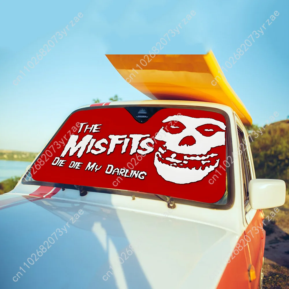 

The Misfits Car Sun Shade Good Heat Insulation Effect Windshield Sunshade Portable Waterproof Easy Clean Car Accessory
