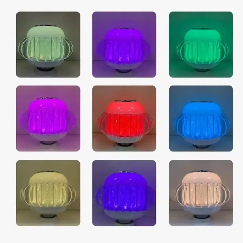 RGB الموسيقى ضوء لمبة الضوء الأبيض اللون التحكم عن بعد الغلاف الجوي ضوء لمبة مع مكبر الصوت الذكية بلوتوث E27 LED لمبات #3
