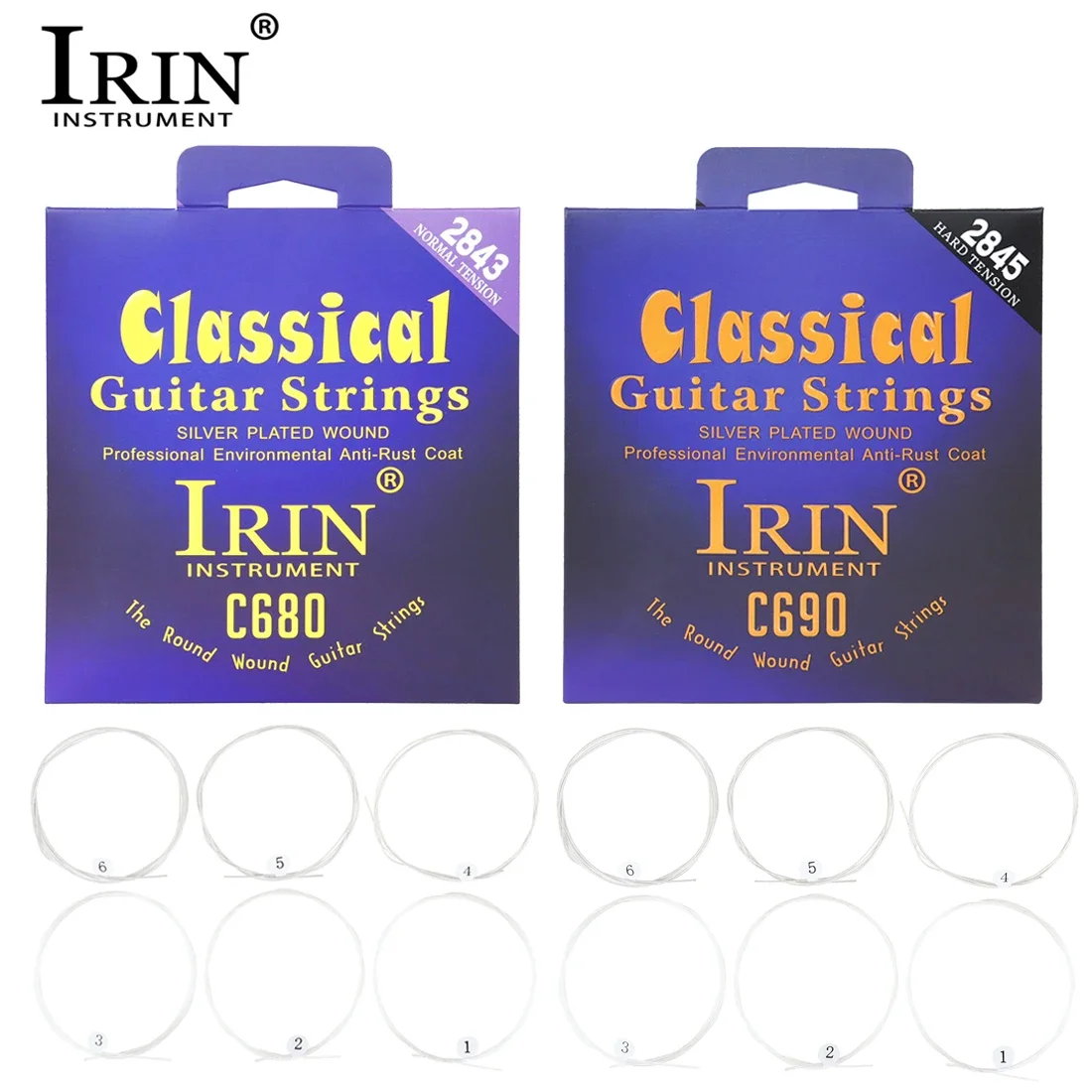 IRIN Classical Guitar Strings Nylon Silver Plated Wrap Strings Professional Beginner Practice Classical Guitar Accessories&Parts