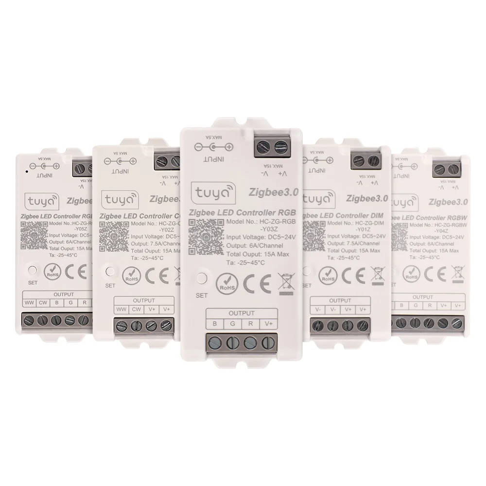 Zigbee LED Controller for LED Strip Light CCT RGB RGBW RGB+CCT Tuya Smart Zigbee 3.0 Dimmer COB SMD LED Strip 2835 5050