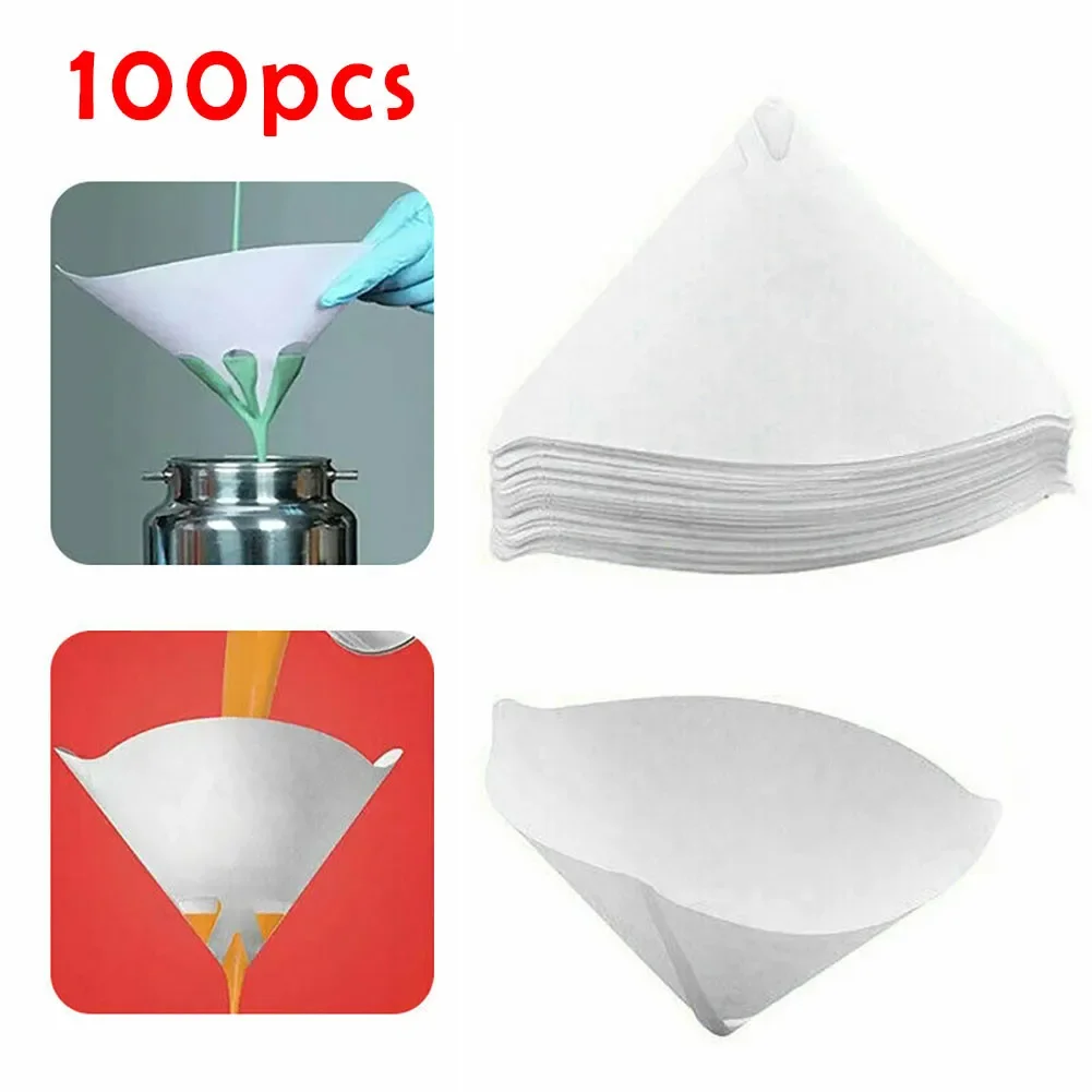 50/100Pcs Car Paint Spray Mesh Paper Filter Purifying Straining Funnel Paint Filter Disposable Conical Straining Funnel