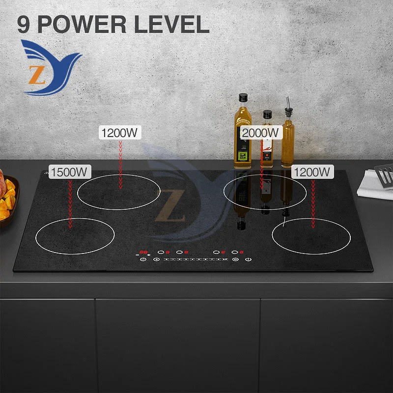 Induction Cooker Multi-head Four-head Embedded Commercial  Ceramic High-power Electric Heating Furnace Pot Stove 5900W Equipment