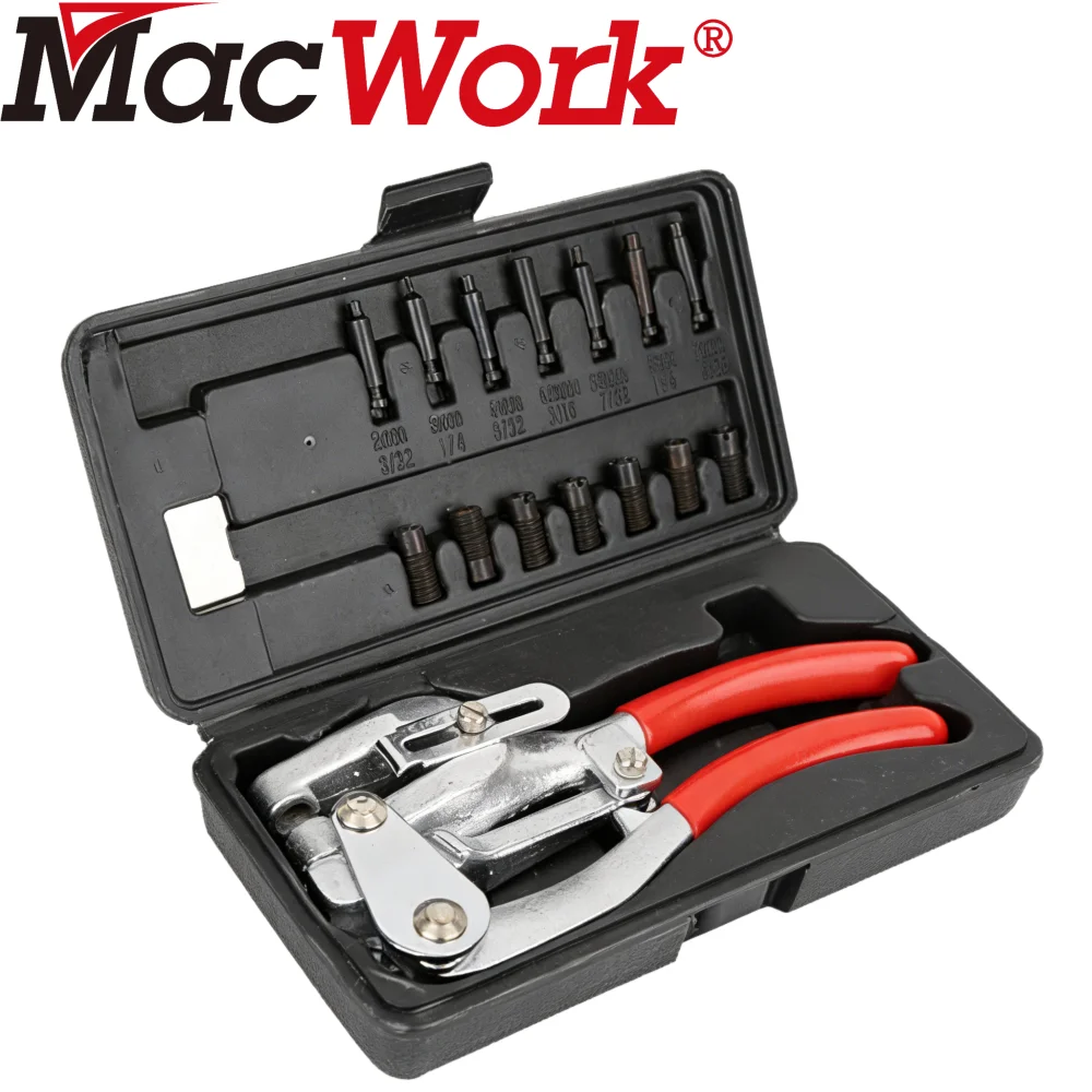 

16Pcs/Set Hand-Held Power Punch Kit Carbon Steel Iron Plastic Hole Punch Pliers Puncher Kit For Stainless Steel Aluminum Leather