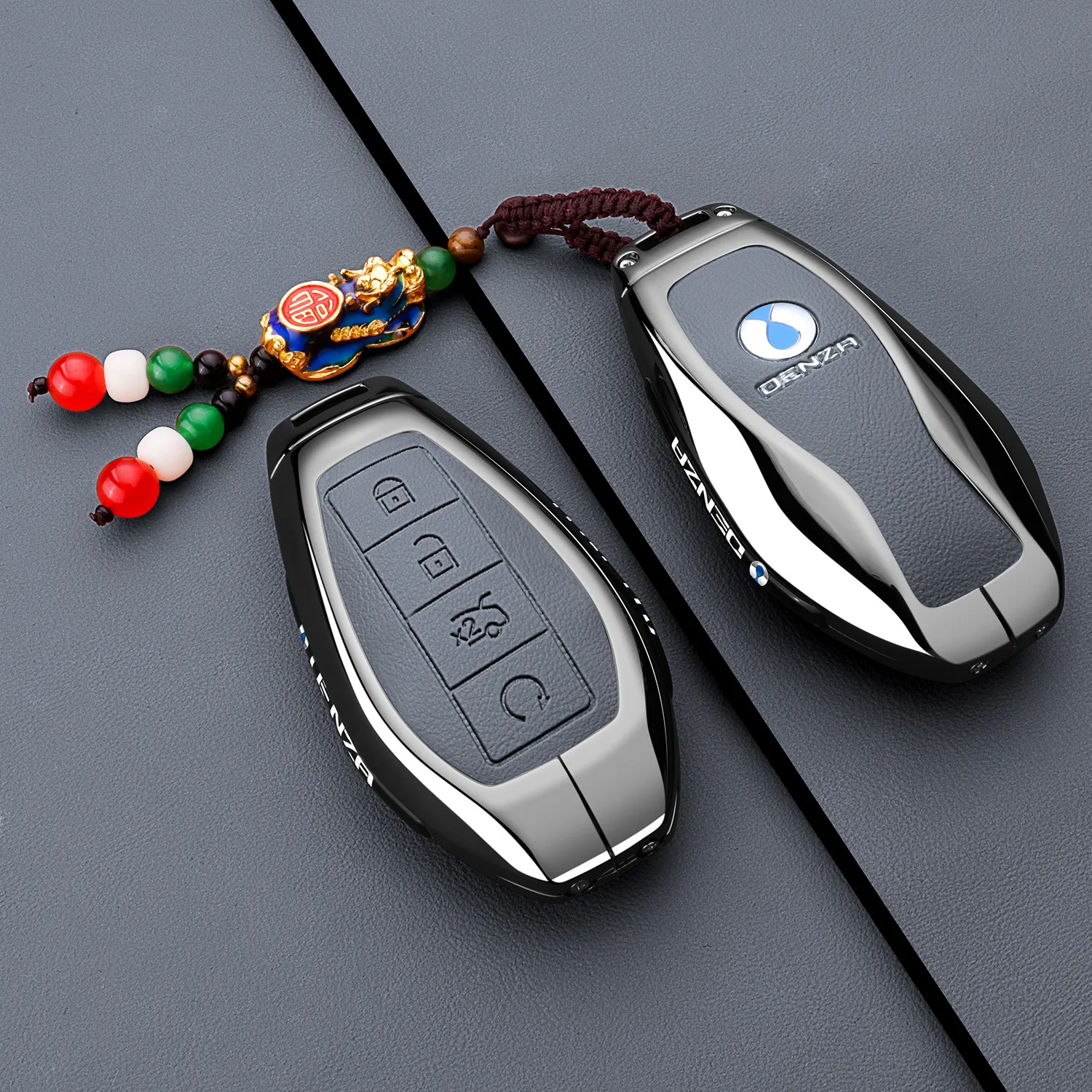 

For DENZA N9 2025 Car Specialized High-End Metal Key Case Bag Protective Case Key Chain