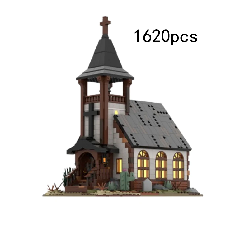 Spot MOC-173008 Medieval Architecture Church Castle Assembly Puzzle Model Ornament