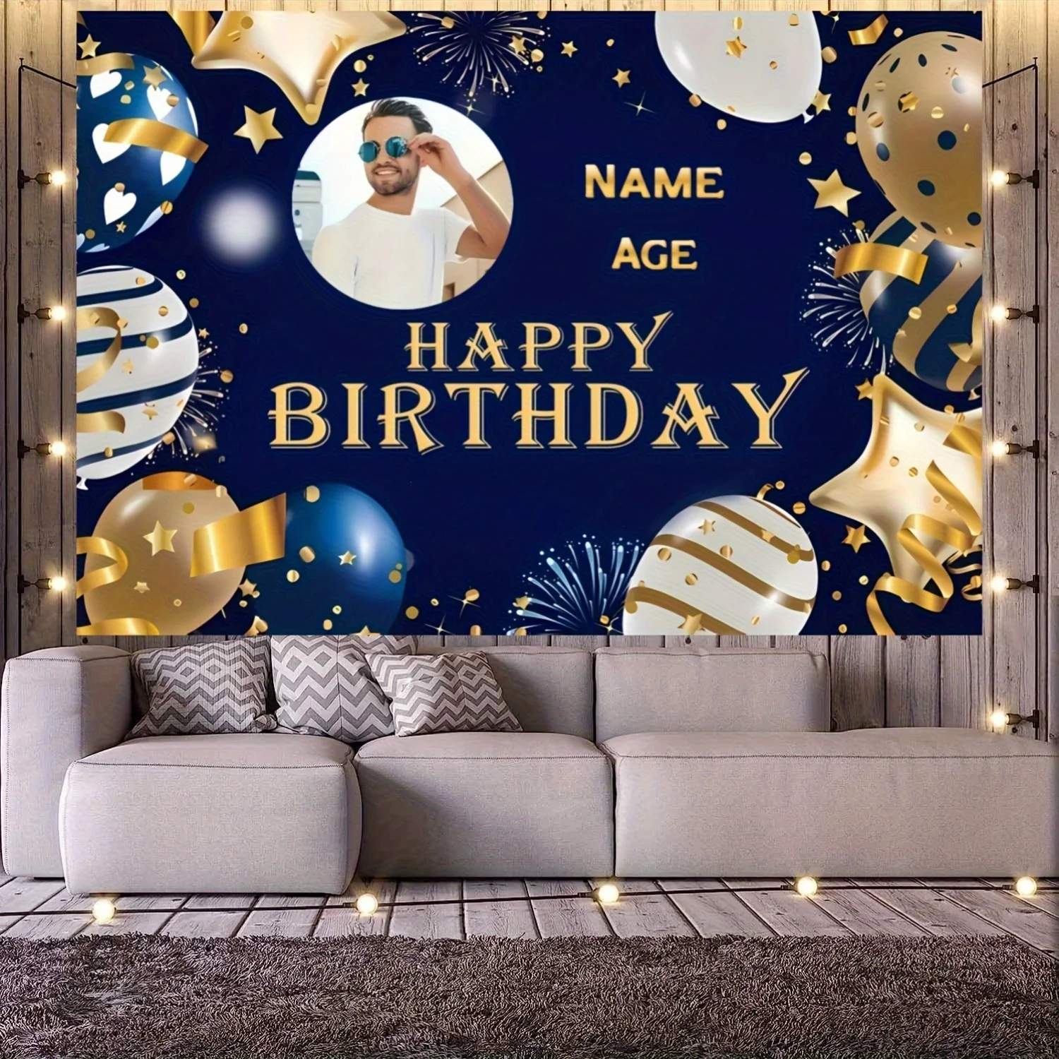 1 اسم شخصي مخصص، صورة العمر، لافتة عيد الميلاد، مناسبة لحفلات أعياد الميلاد، مقاسات متعددة للاختيار من بينها