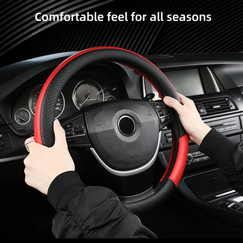 Car Steering Wheel Cover Light Car Steering Cover Universal Anti-Slip Steering Wheel Protective Cover Interior Parts Accessories