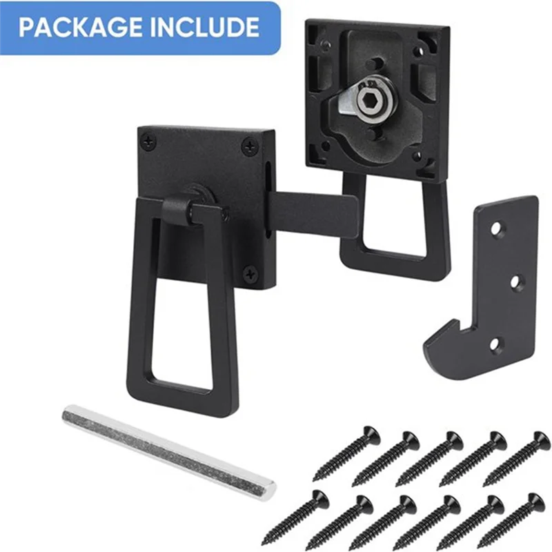 ABKI-Heavy Duty Gate Latch, Double Side Gate Latches, Matte Black Fence Latch, Garden Door Latch, Pool Gate Latch