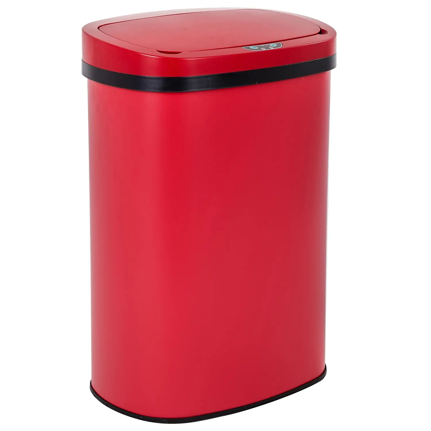 

Automatic Touch-Free Stainless Steel Garbage Can with Lid, 13 Gallon/50L, Red for Kitchen Bathroom Bedroom Office