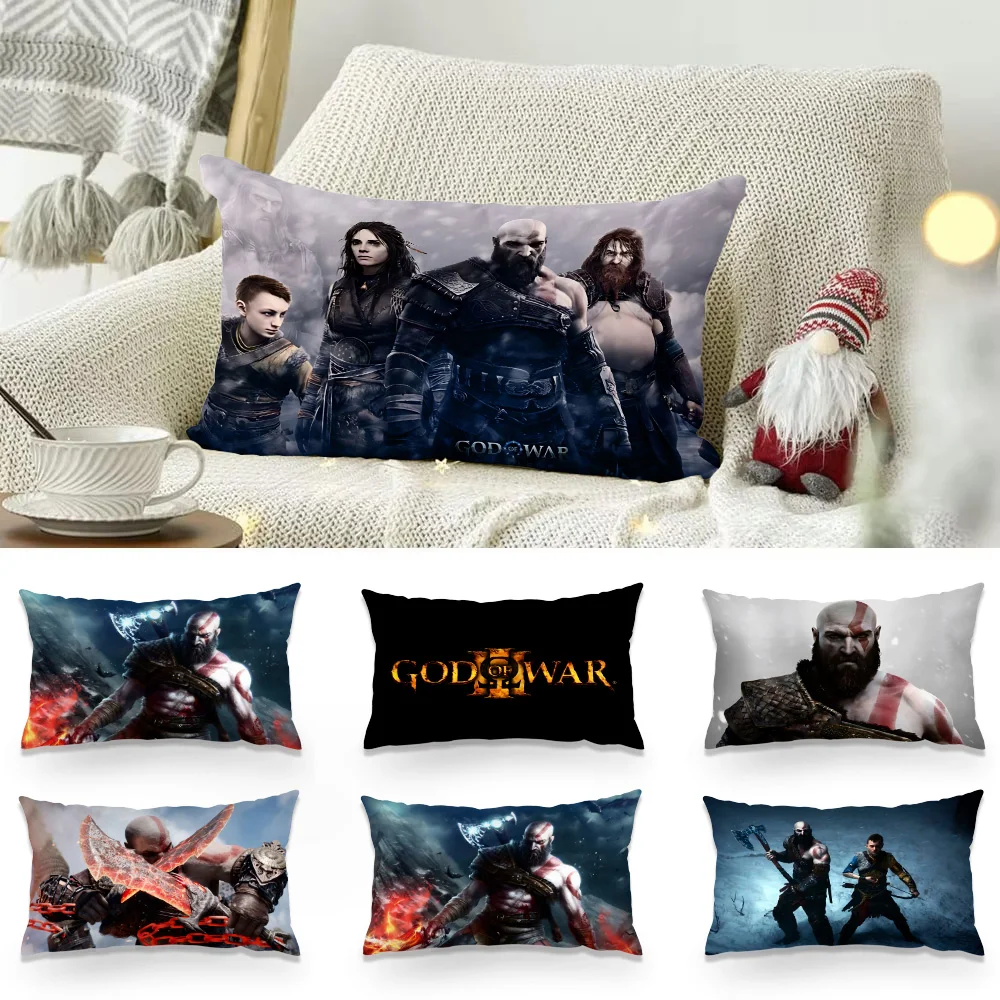 Double-sided Printing Rectangle Pillow Game G-God of War R-Ragnaroks Case Bedside Pillow Sofa Cushion Cover Room Home Decoration