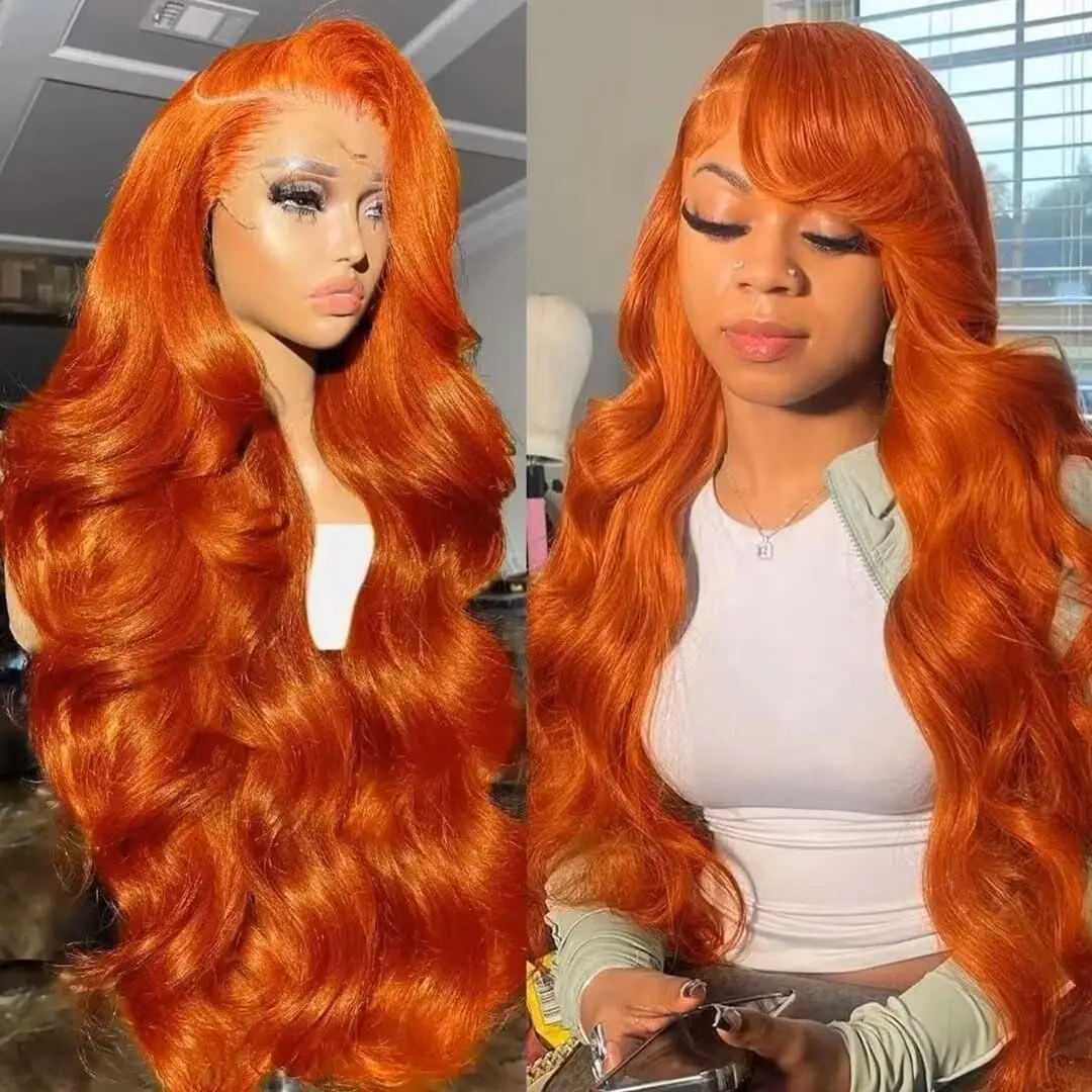 Body Wave Lace Front Wigs 350 Orange Bob Wigs Human Hair Lace Front Wig Human Hair Wigs for Black Women Colored Frontal Bob Wig