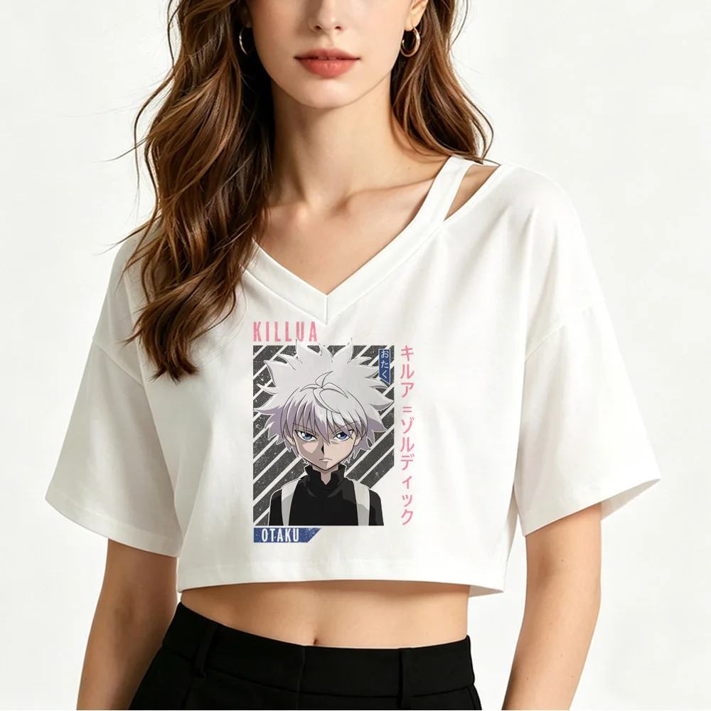 Hunter x Hunter crop top shoujo cheap alternative  scene  streetwear graphic top tees cheap korean fashion anime