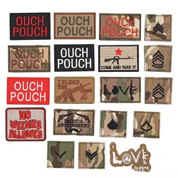 OUCH POUCH Embroidery Patches HOOK & LOOP U.S. Military Rank Tactical Morale Armband Jacket Backpack Hats Camouflage Accessories