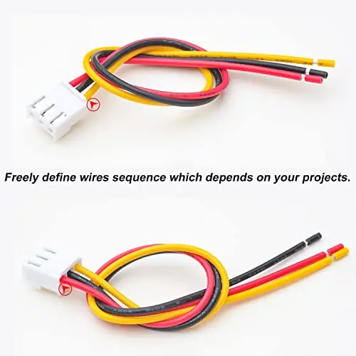 JST VH 3.96mm 3 Pin Connector Socket Kit with 18AWG Cable Wire, Total 8 Sets Including 24Pcs 210mm Pre-Crimped Wires JST-VH Plug