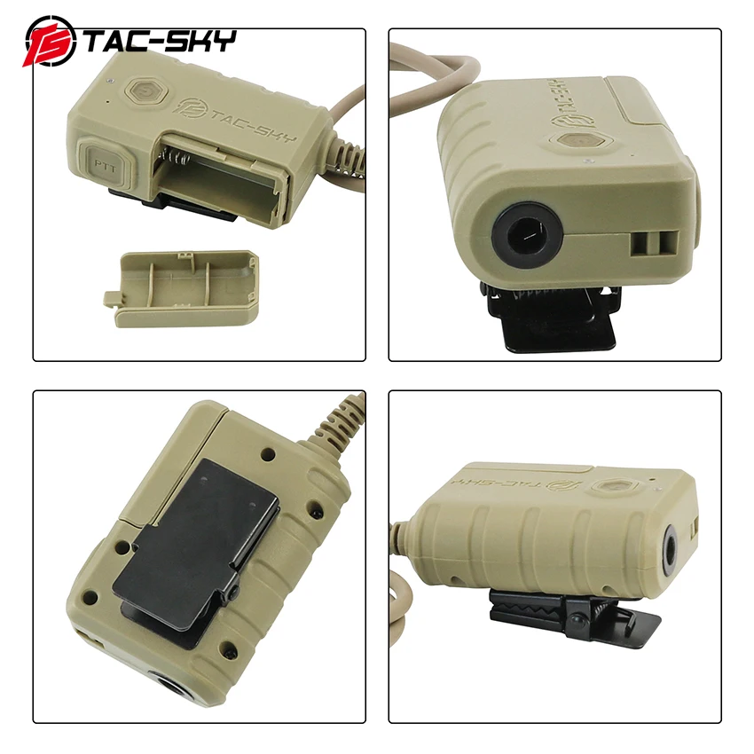 TS TAC-SKY 6-pin Extension Cable PTT Adapter with Conversion Cable for Tactical Headsets Mobile Phone for Music and Calls