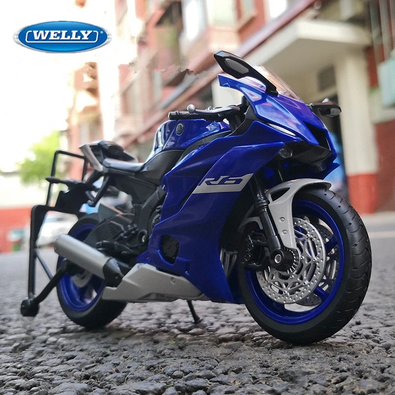 Welly 1:12 Yamaha YZF-R6 Alloy Racing Motorcycle Model Diecast Metal Street Sports Motorbike Model Collection Childrens Toy Gift