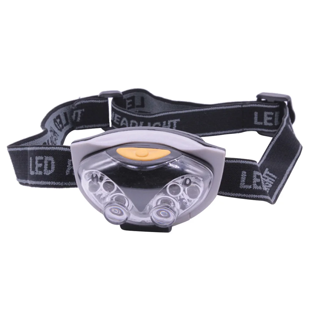 6LED بالطاقة الصيد المصباح خفيفة الوزن حزام قابل للتعديل في الهواء الطلق التخييم المشي لمسافات طويلة كشافات سطوع عالية في حالات الطوارئ