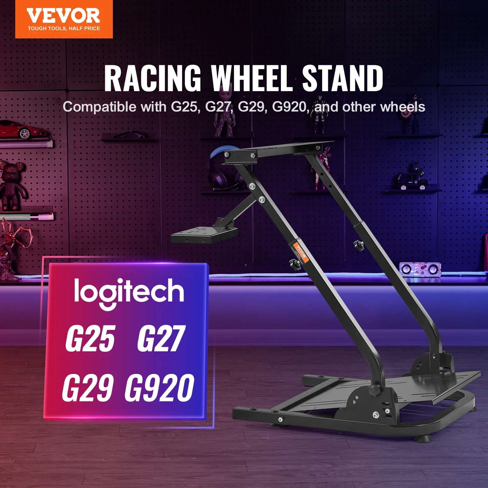 VEVOR G920 pedal roda kemudi balap, pedal roda kemudi game balap cocok untuk Logitech G27 G25 G29