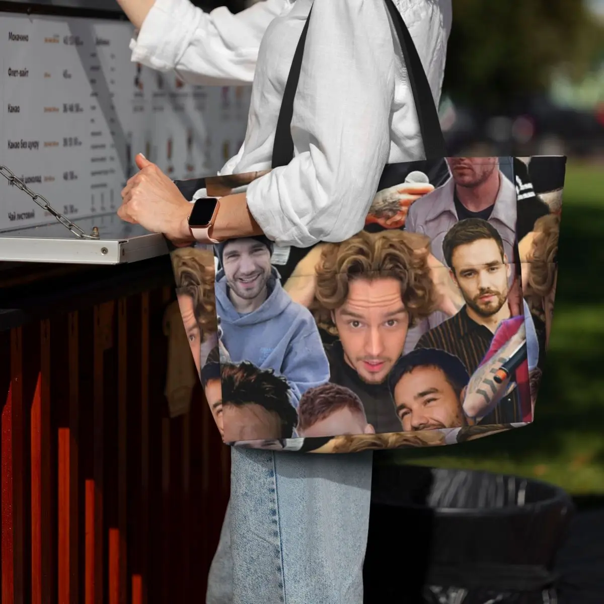 Liam Payne Photo Collage Beach Tote Bag Sport Gym Yoga Duffle Large Tote Bag Women Travel Bag Fitness bag