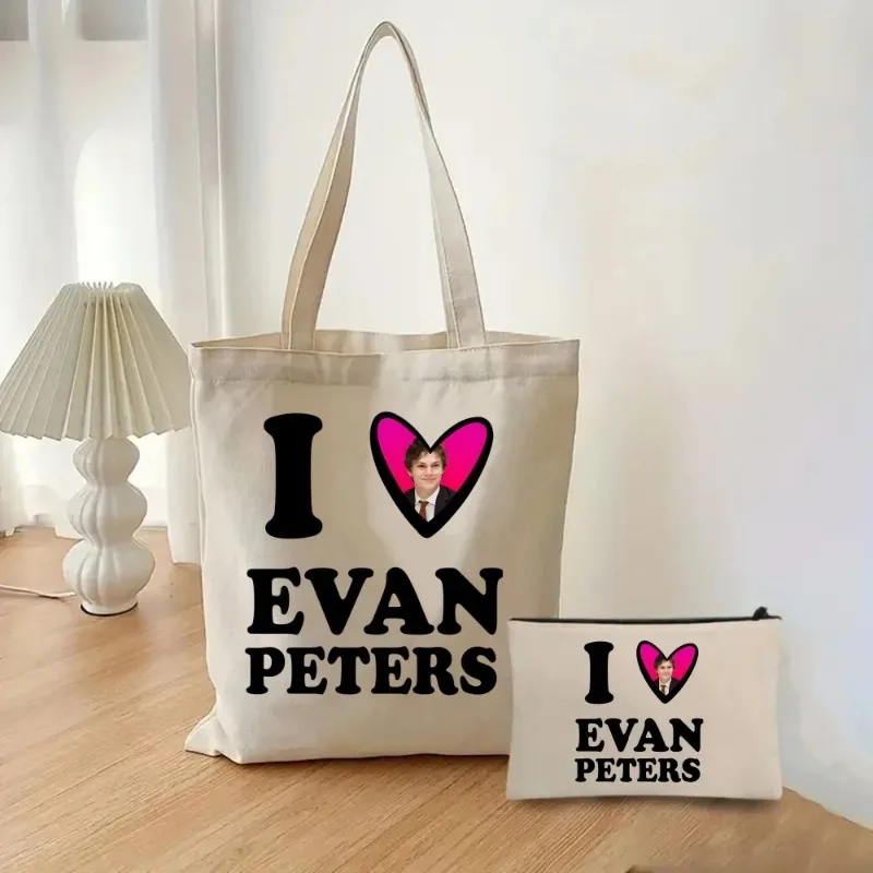 2 pz/set Evan Peters Skull Ahs Roanoke borsa da donna borsa cosmetica borsa a tracolla moda Eco borsa da viaggio di grande capacità