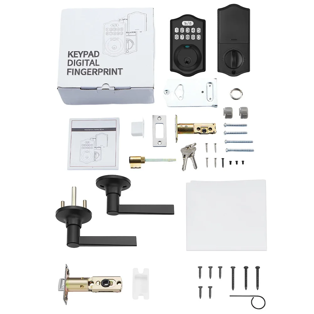 

Adjustable Lock Body Fingerprint Door Lock 140x140 Sensor Pixel Outdoor Waterproof Rating Fingerprint Password Door Lock