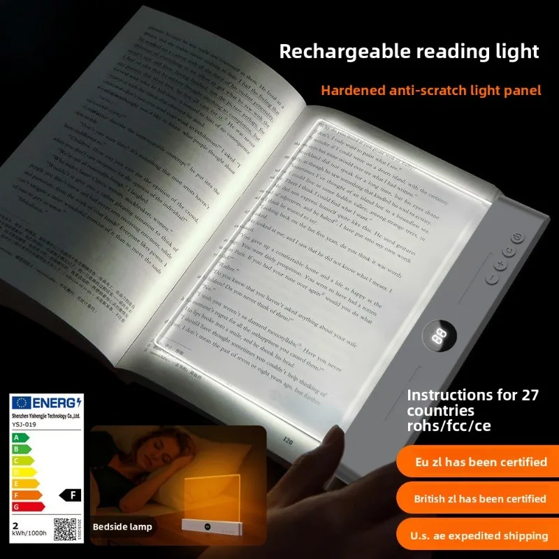 

Светодиодная лампа для чтения и ночник 2-в-1, 3 цветовые температуры и бесступенчатое затемнение, USB-перезаряжаемая лампа для чтения с таймером для ноутбука