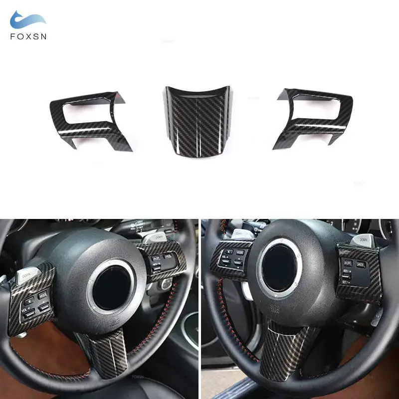 

Для Mazda MX-5 NC 2009-2014: накладка на кнопки рулевого колеса из АБС-пластика с текстурой под карбон