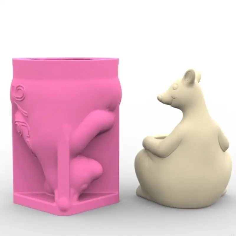 

Многоразовая силиконовая форма в форме кенгуру, гибкая силиконовая форма для создания очаровательных подставок для растений и