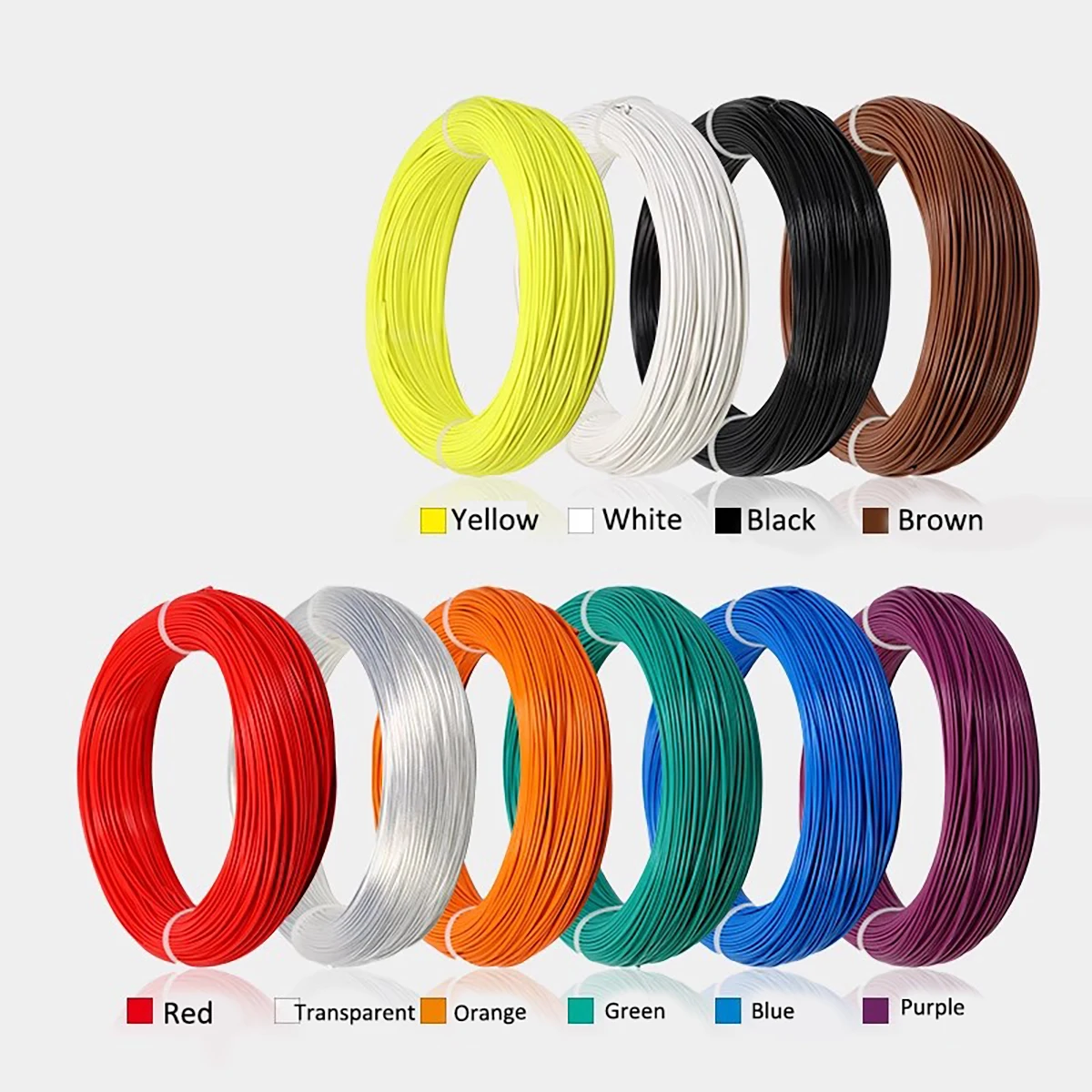 

14AWG / 2mm² Stranded Wire Insulation PTFE Silver Plated Copper Cable OD 2.4mm 300V High Temperature Signal Cables