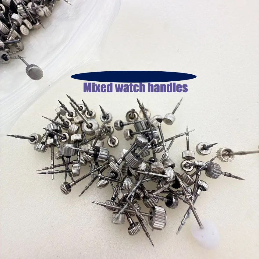 Watch Accessories: Stem Winding Crown & Stem Head with Various Sizes, Random Mixed Packing of 50|100pcs Movement Parts