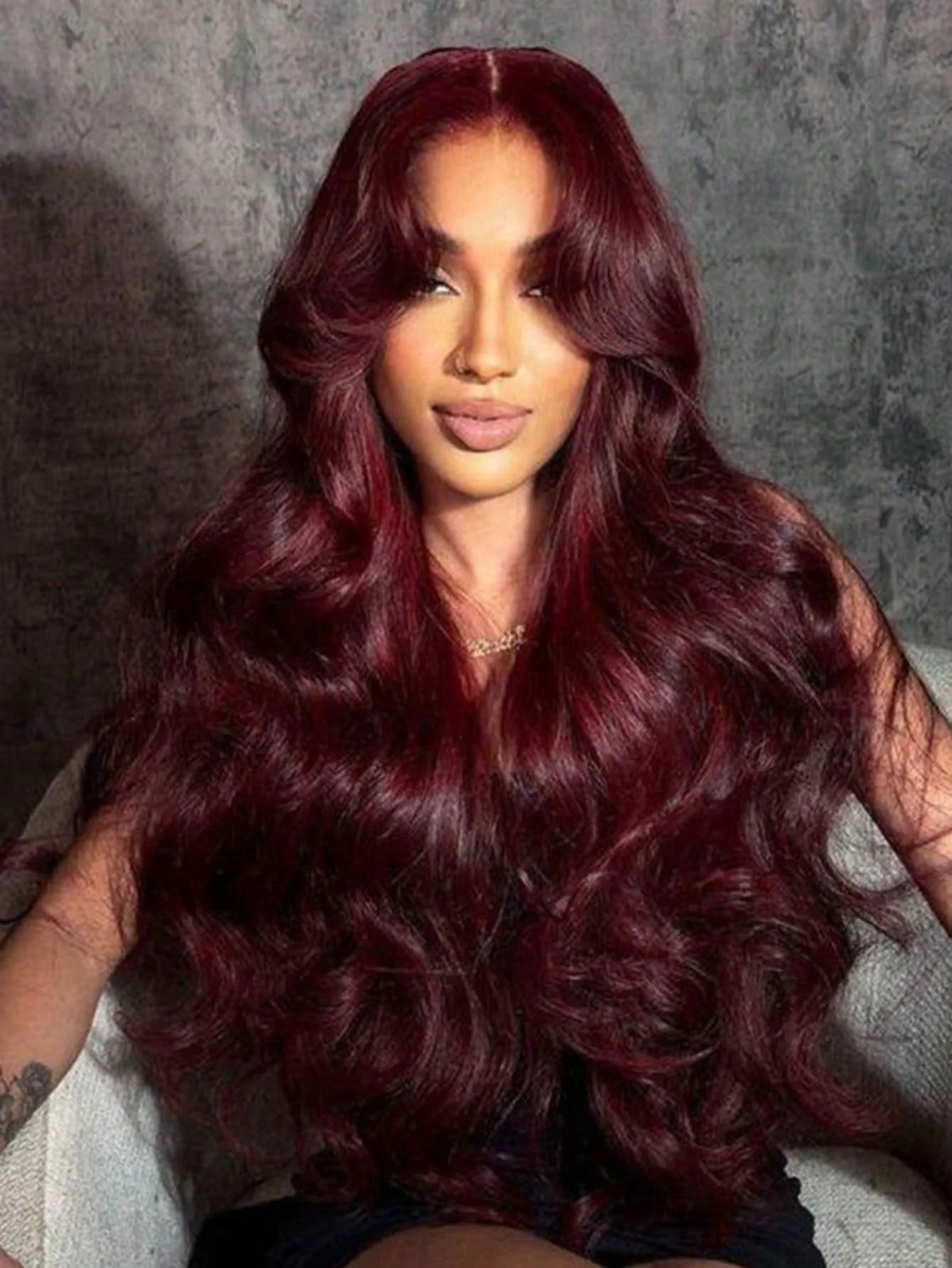 

34 Inch 13x4 99J Burgundy Lace Front Wigs Human Hair Pre Plucked 200% Density Body Wave Lace Front Wigs Human Hair