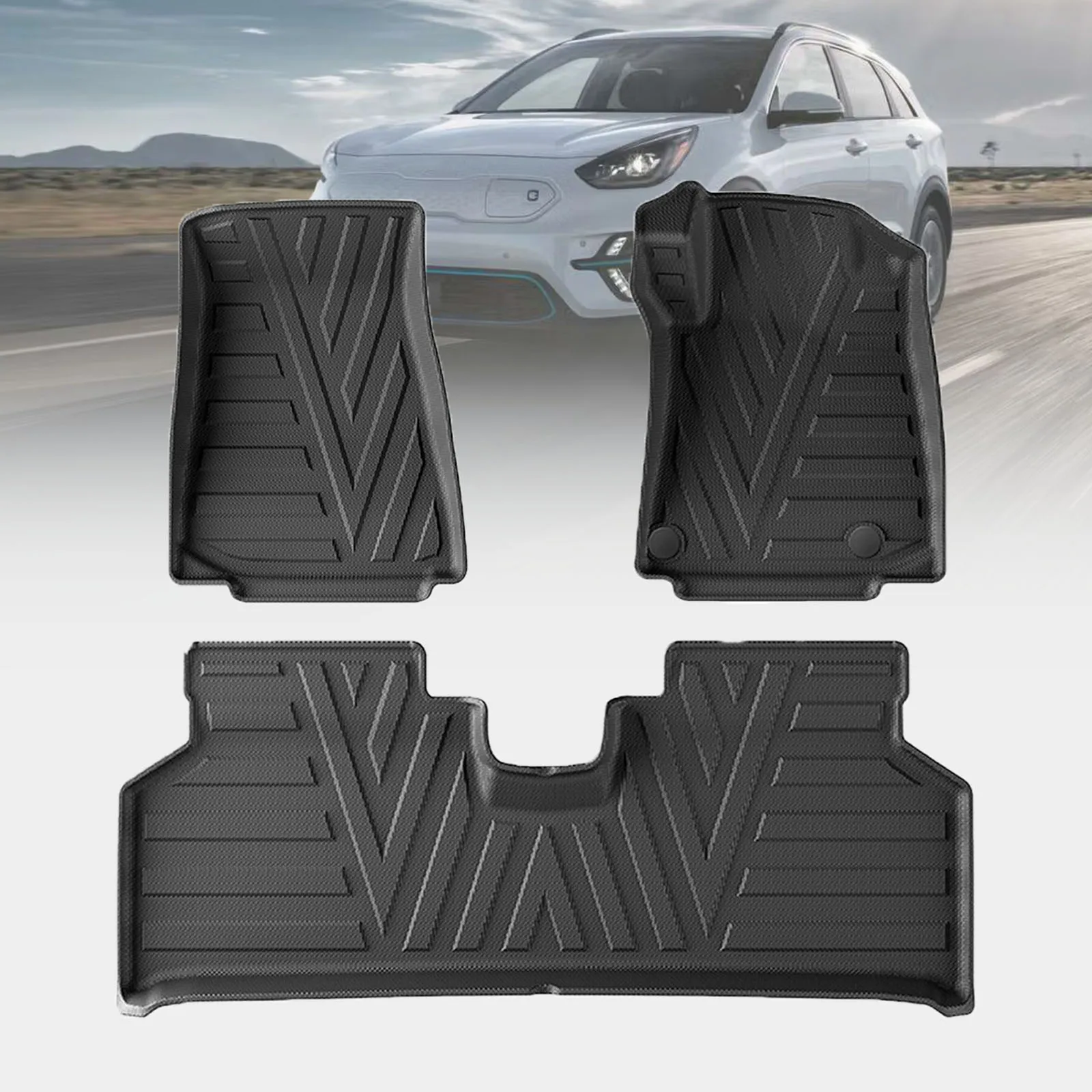 

for Kia Niro EV E-Niro 2018-2022 DE Dustproof Easy Clean Car floor Mats TPE Material Non-Slip Interior Parts Accessories