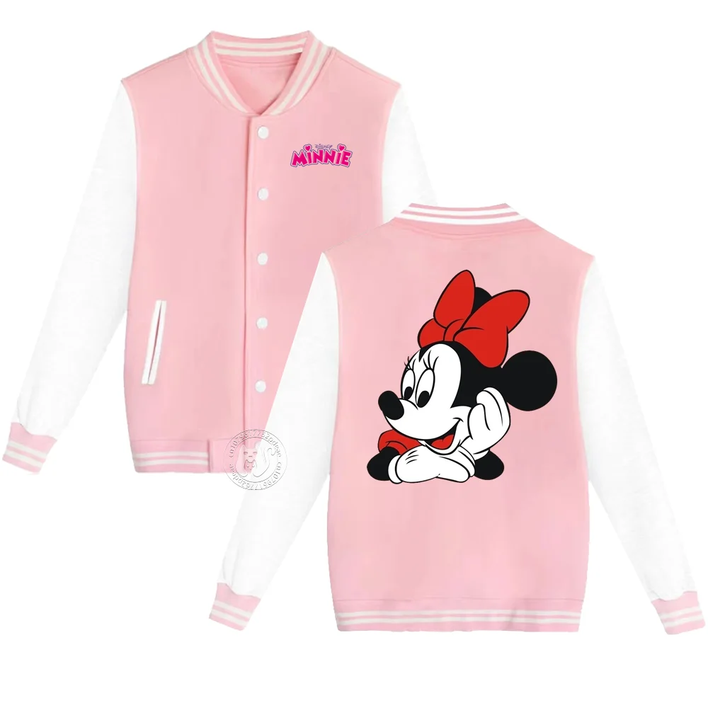 Disney sells cute Minnie cartoon printed children\'s Fall/Winter Boys and girls casual and comfortable cardigan baseball uniform