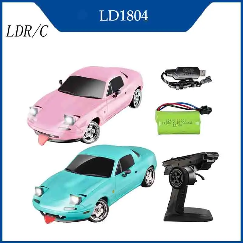 

LDRC 1/18 RC Drift Car LD1804 Mazda MX5 2,4 ГГц с ESP Gyro LED Lights Полномасштабные радиоуправляемые игрушечные гоночные машинки для детей Игрушечный подарок 2025