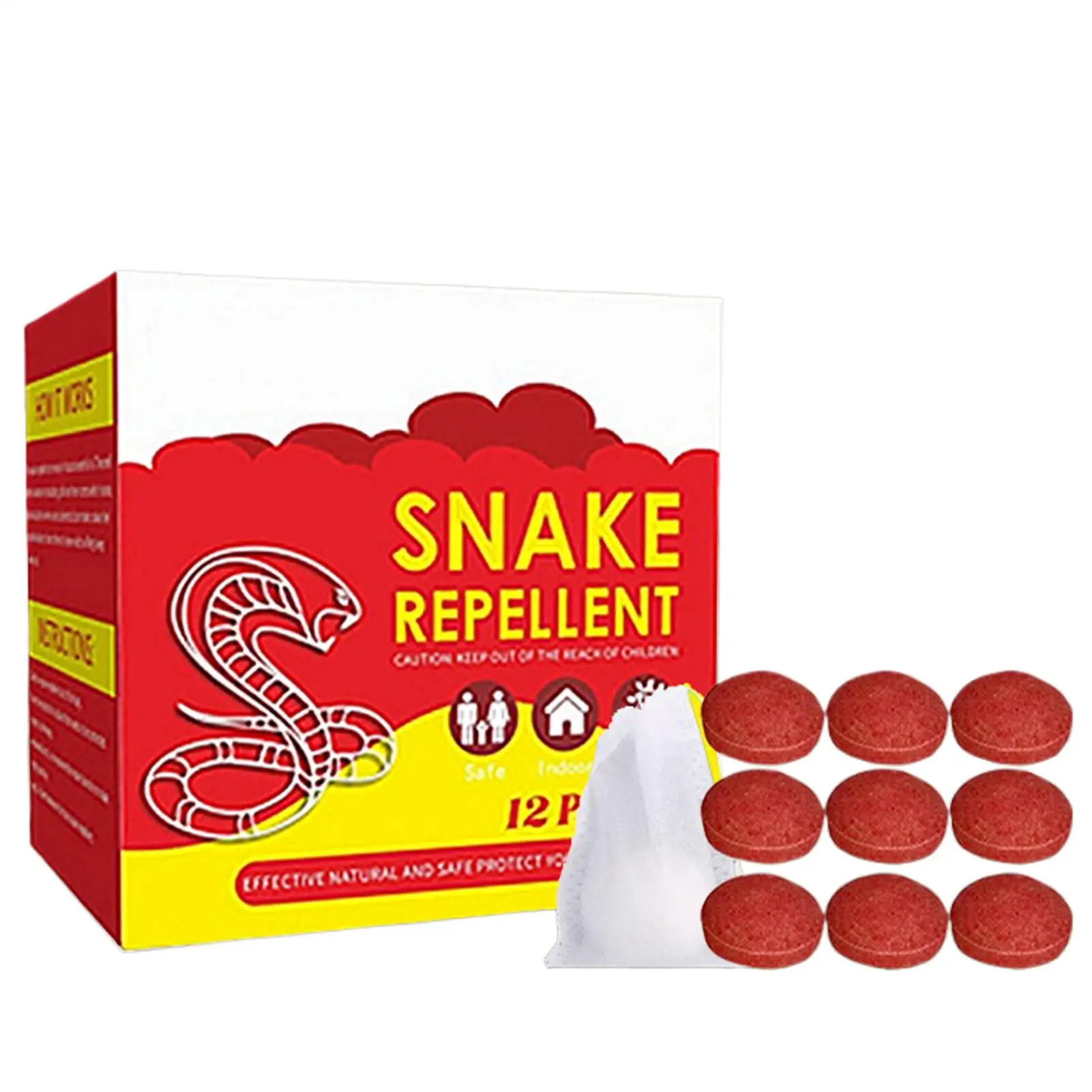 Snake Away Tablets For Yard 12 Piece Rainproof Long-Lasting Powerful Garden Get Rid Of Snake Tablets For Indoor Outdoor Yard
