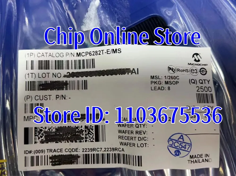 5~100pcs  MCP6282T-E/MS  MCP6282T  MCP6282  MSOP8  New Original
