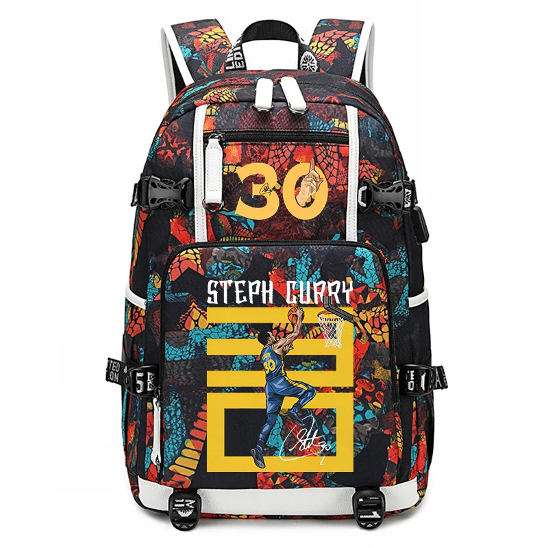 print youth backpack campus student bag outdoor travel bag large capacity suitable for boys and girls