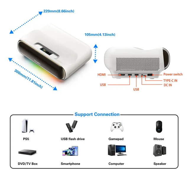 Triple Color Laser Projector Ultra Short Throw UST  WiFi Home Cinema Projector view 2