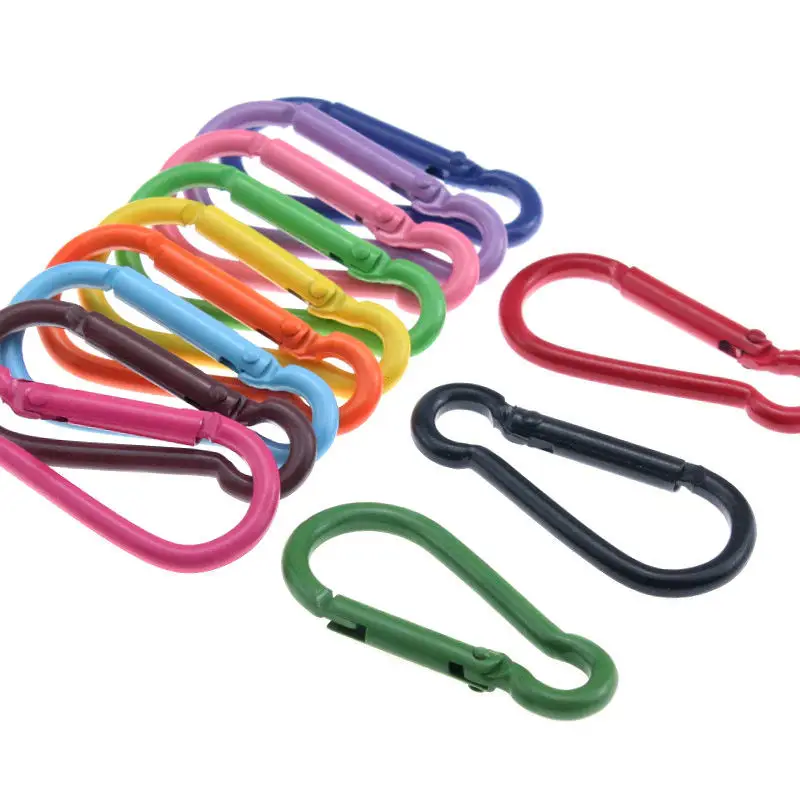 5-20Pcs/Lot Carabiner Keychain Outdoor Camping Climbing Hiking D-ring Snap Clip Lock Buckle Hooks Fishing Tools DIY Accessories