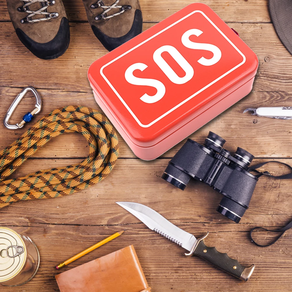 أداة إنقاذ المجال الصغير أدوات SOS الحديد المحمولة صندوق الاستقبال معدات التخييم العملية