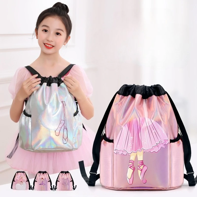 

Children's Large Capacity Backpack Ballet Practice Clothes Storage Bag Girls' Laser Dance Bag