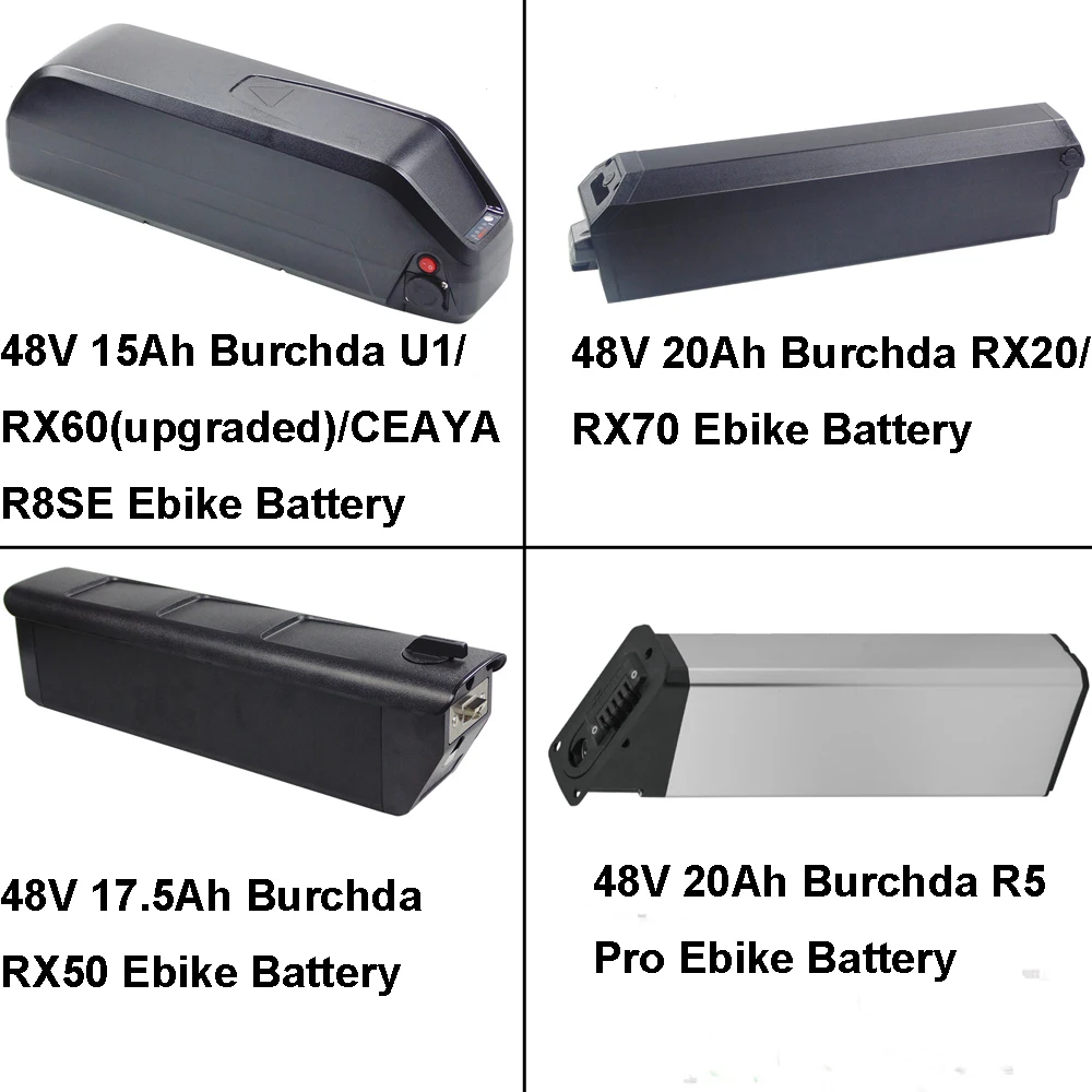 Rechargeable Ebike Li-ion Battery 48V 15Ah 17.5Ah 20Ah for Burchda U1 RX20 RX50 RX60 RX70 R5 Pro CEAYA R8SE Electric Bike